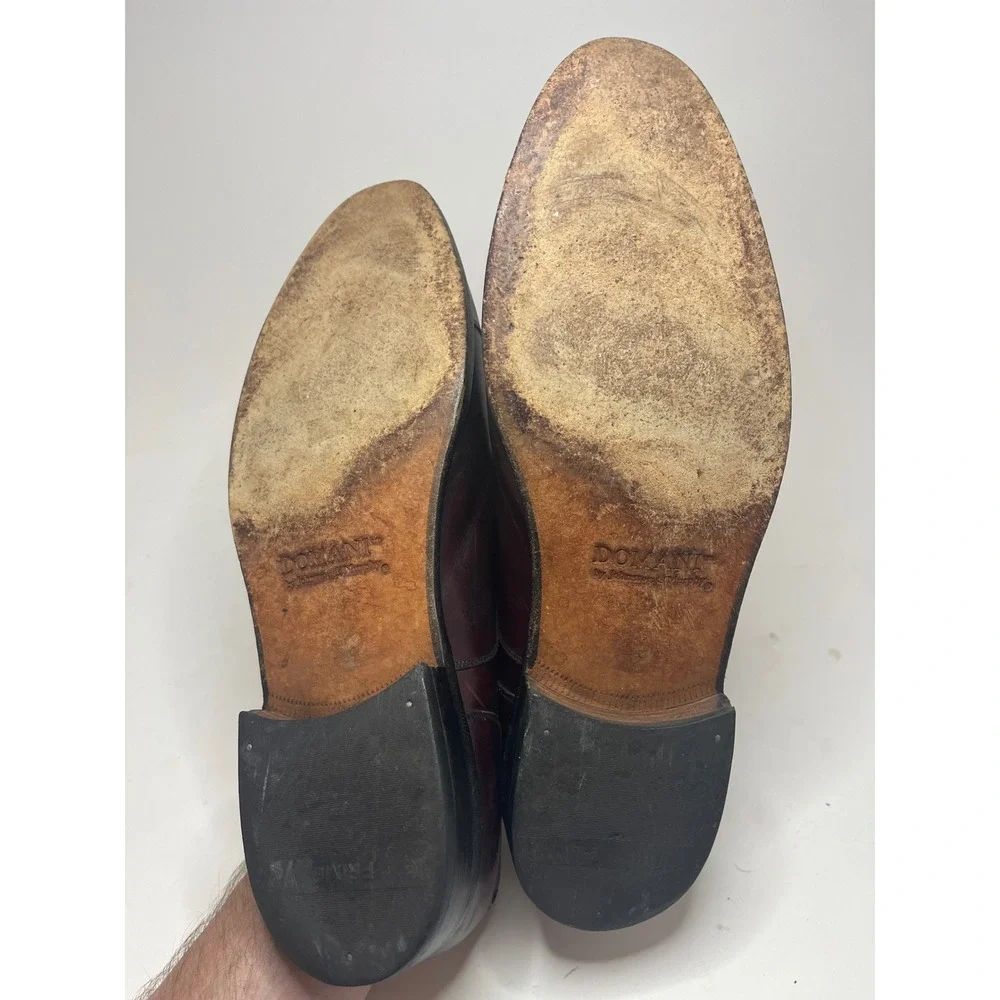 Domani Johnston Murphy Mens Oxfords 9.5 M Brown Leather Cap Toe Lace Dress Shoes